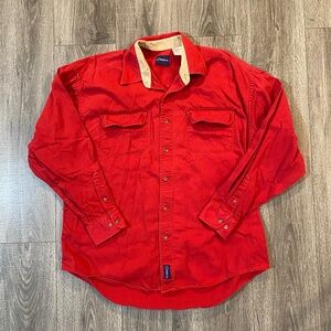 EUC - MENS CATALINA RED BUTTON UP SHIRT